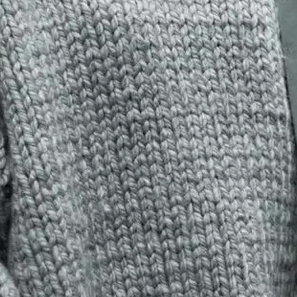 Stella - Casual knitted sweater with a half-length collar
