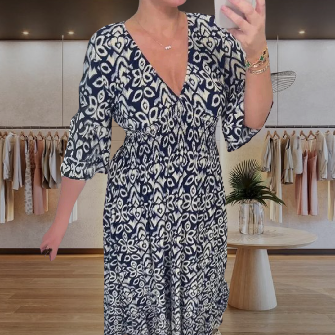 Luna | Flowy V-Neck Floral Sundress for Effortless Charm