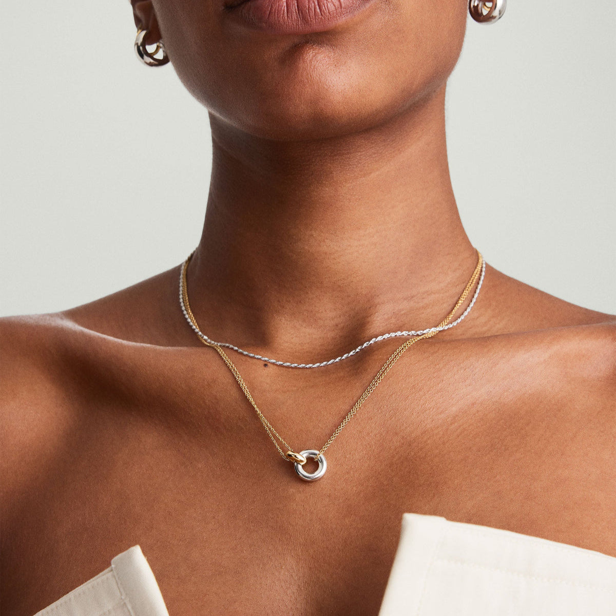 Two-tone Unity Ring Necklace