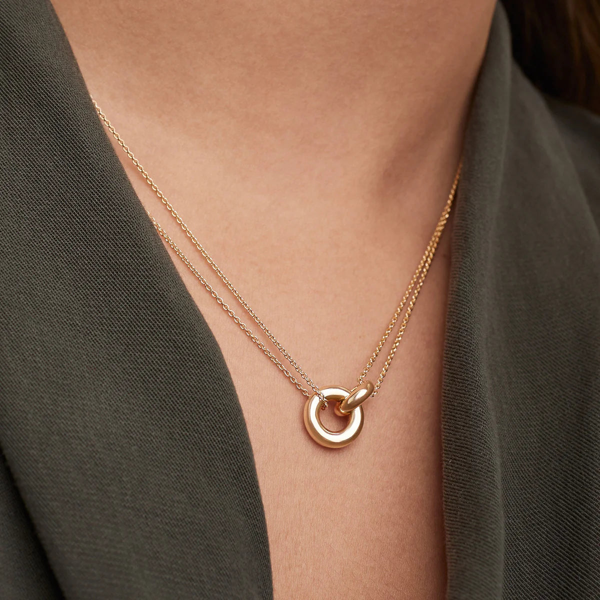 Gold Unity Ring Necklace