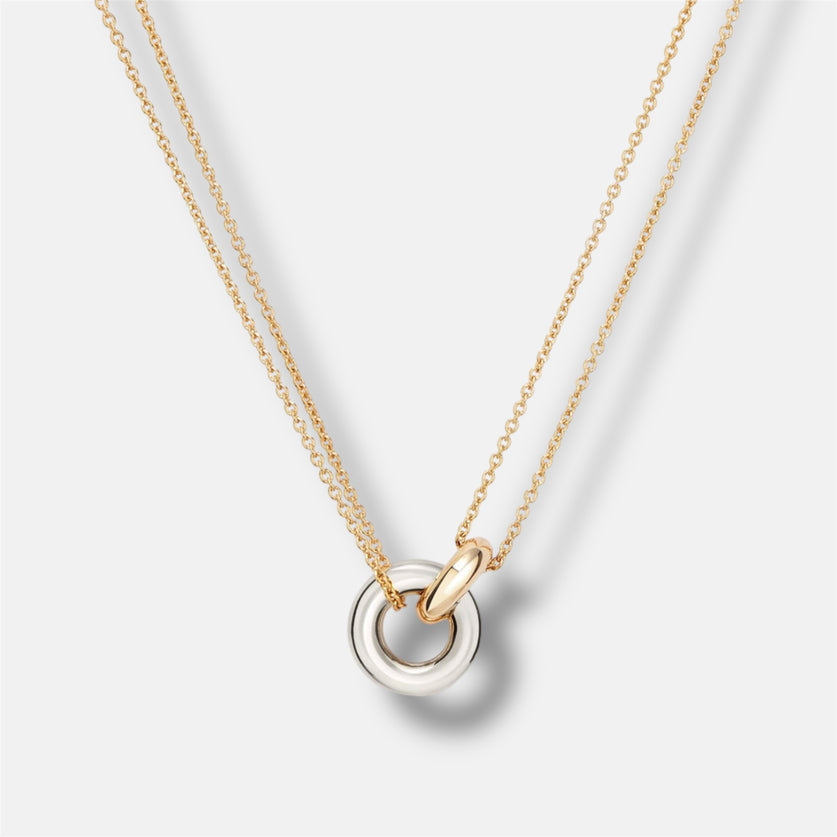 Two-tone Unity Ring Necklace