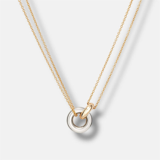 Two-tone Unity Ring Necklace