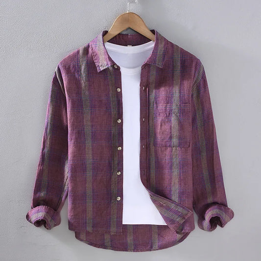 Shirt Linen Umberto Purple VES - No.1
