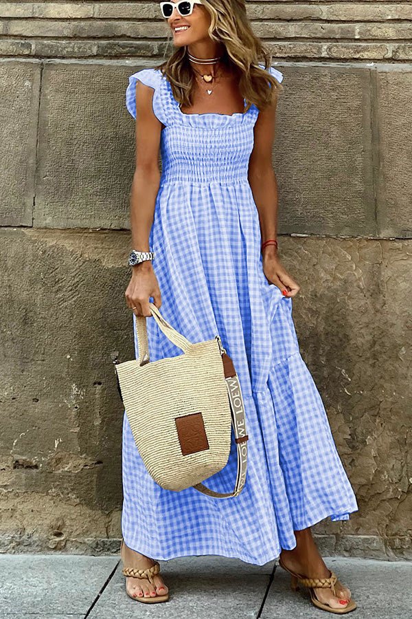 Elara | Long Check Dress