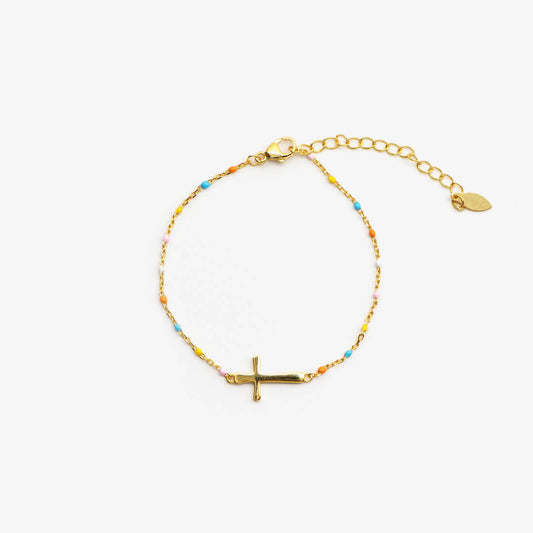 "Pray Through It" Cross Bracelet