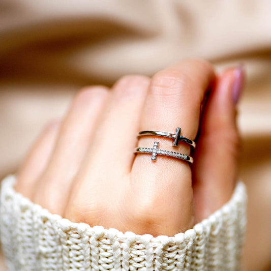 "Do Not Be Afraid" Double Cross Ring