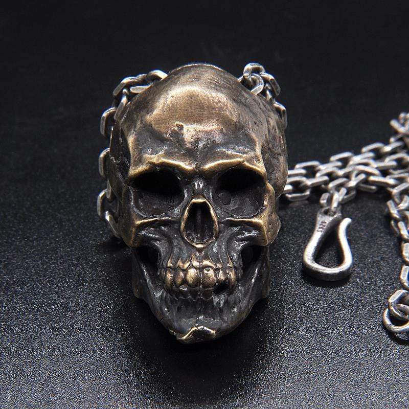OVERPOWERING SKULL BRASS PENDANT