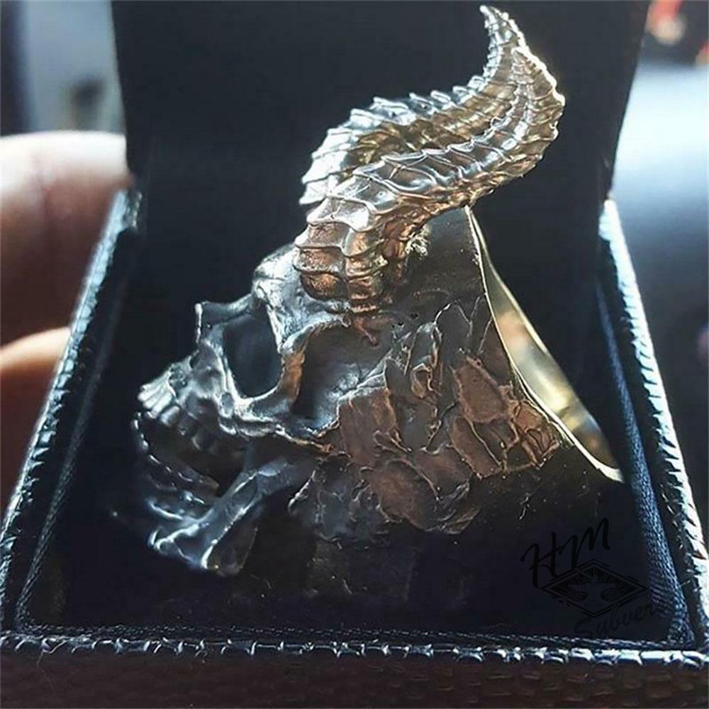 GOTHIC DEMON SATAN SKULL RING