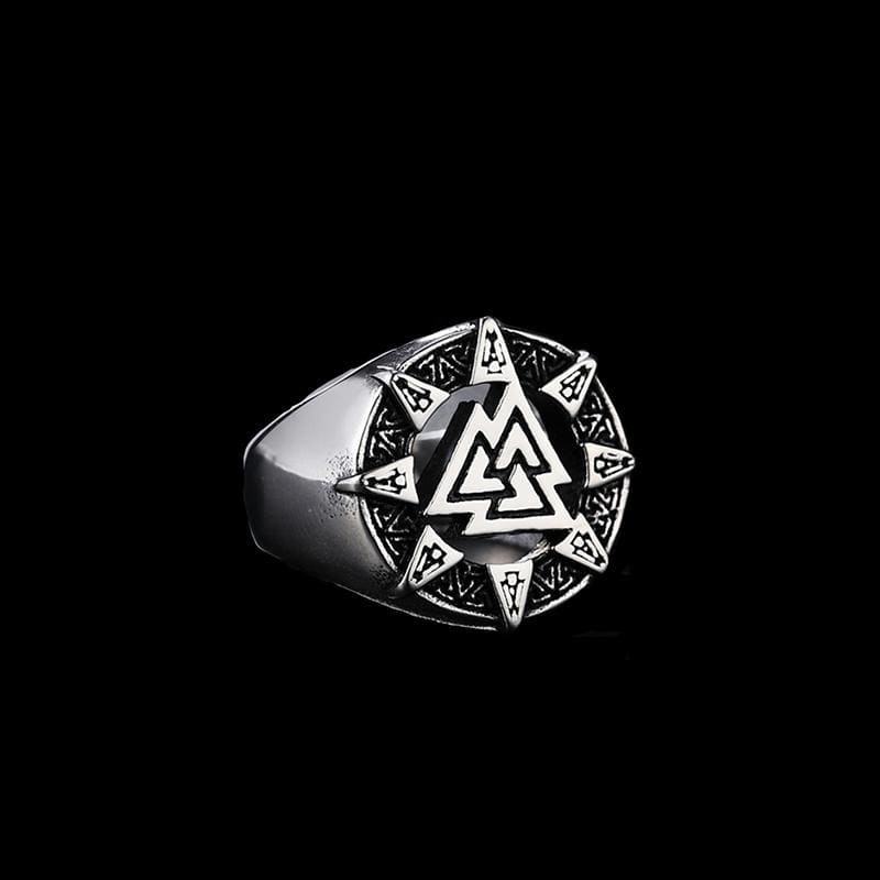 NORDIC VIKING TRIANGLE SYMBOL STAINLESS STEEL RING