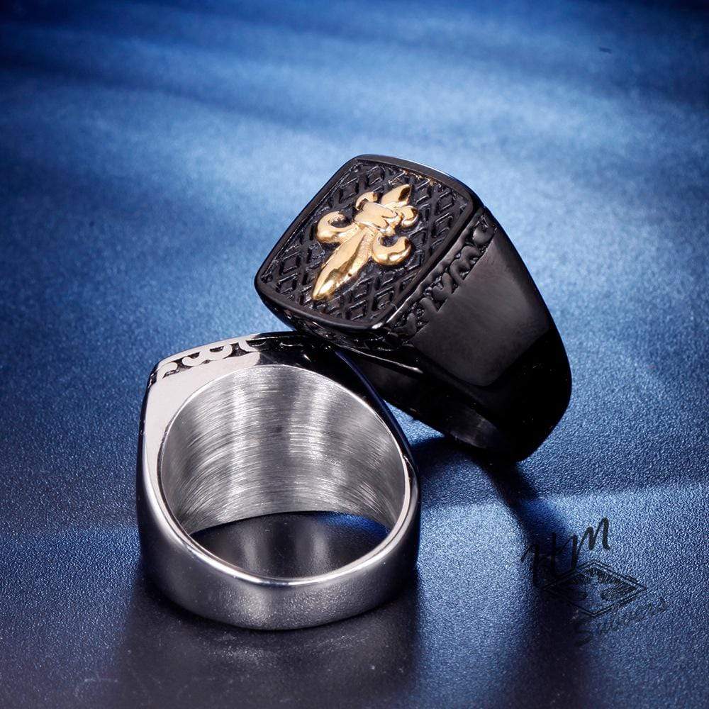 VINTAGE UNIEQUE MEN'S STAINLESS STEEL RING