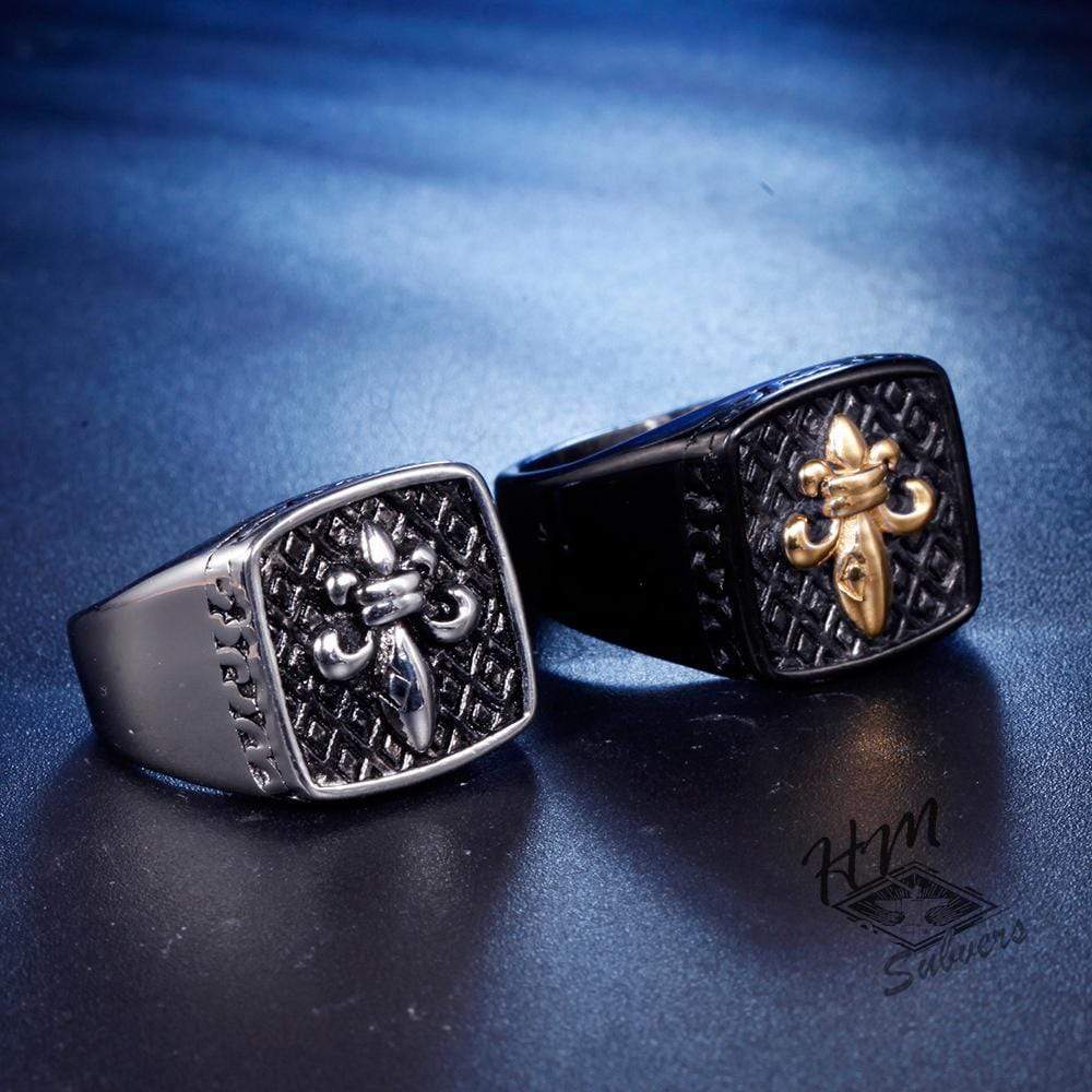 VINTAGE UNIEQUE MEN'S STAINLESS STEEL RING