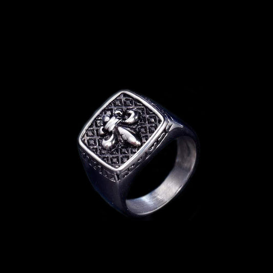 VINTAGE UNIEQUE MEN'S STAINLESS STEEL RING