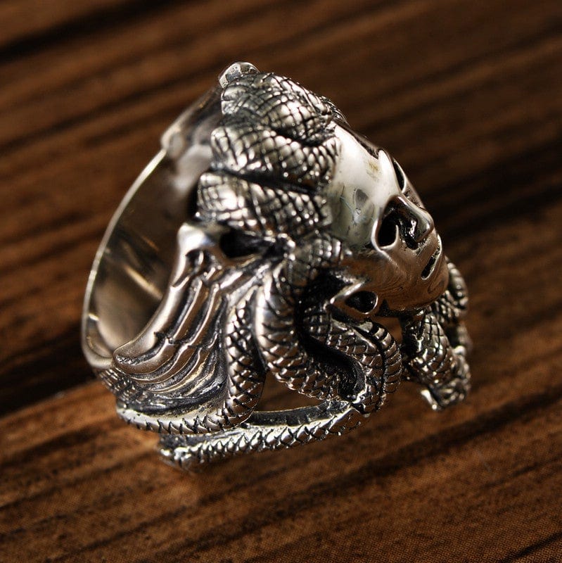 GREEK GORGON MEDUSA SILVER RING