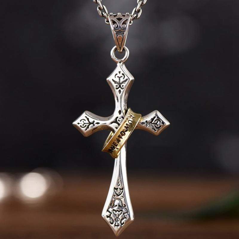 COLGANTE DE PLATA CON CRUZ DE JESÚS