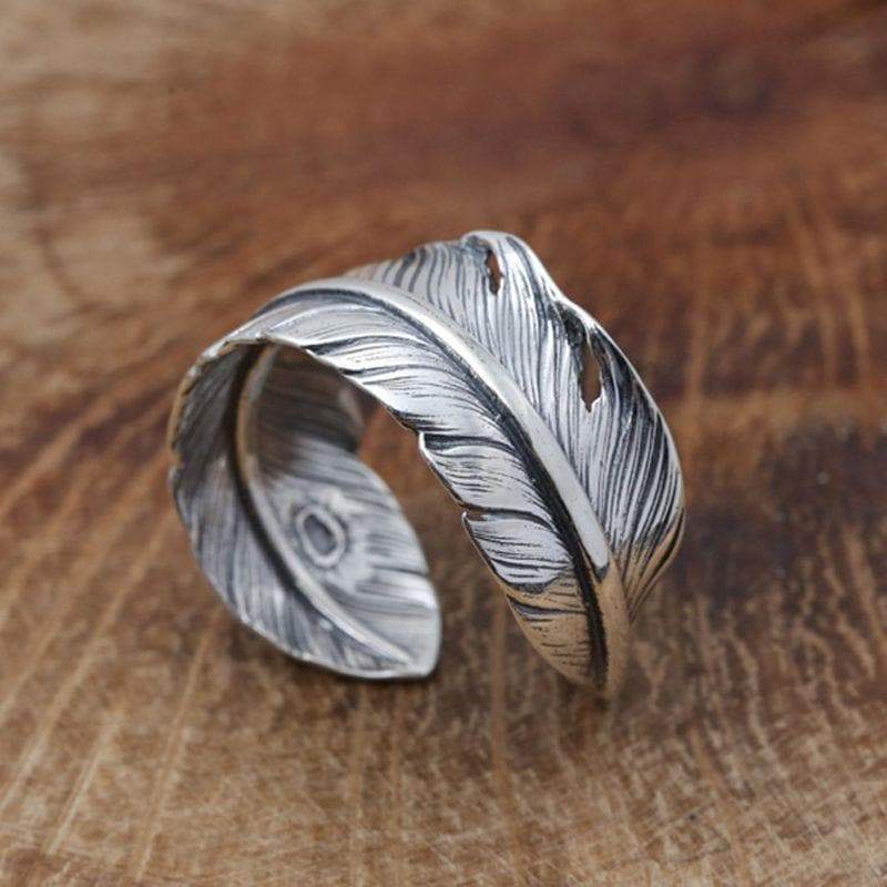 HANDMADE FEATHER SILVER  RING
