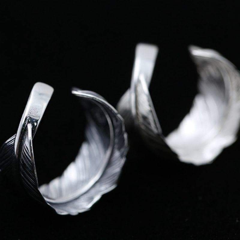 HANDMADE FEATHER SILVER  RING