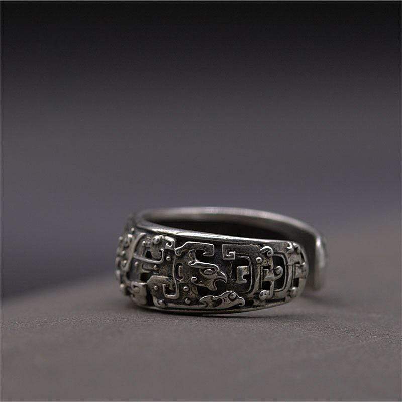 RETRO HOLY BEAST SILVER OPEN RING