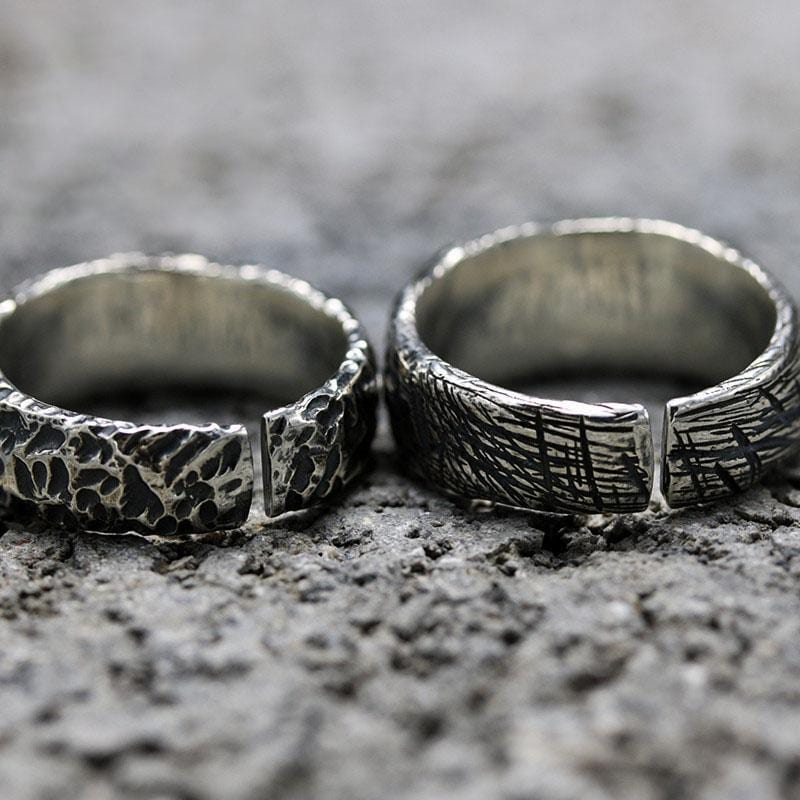 TURQUOISE METEORITE CRATER SILVER RING