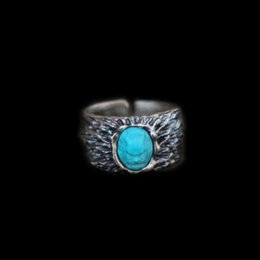 VINTAGE VOLCANO TURQUOISE SILVER RING