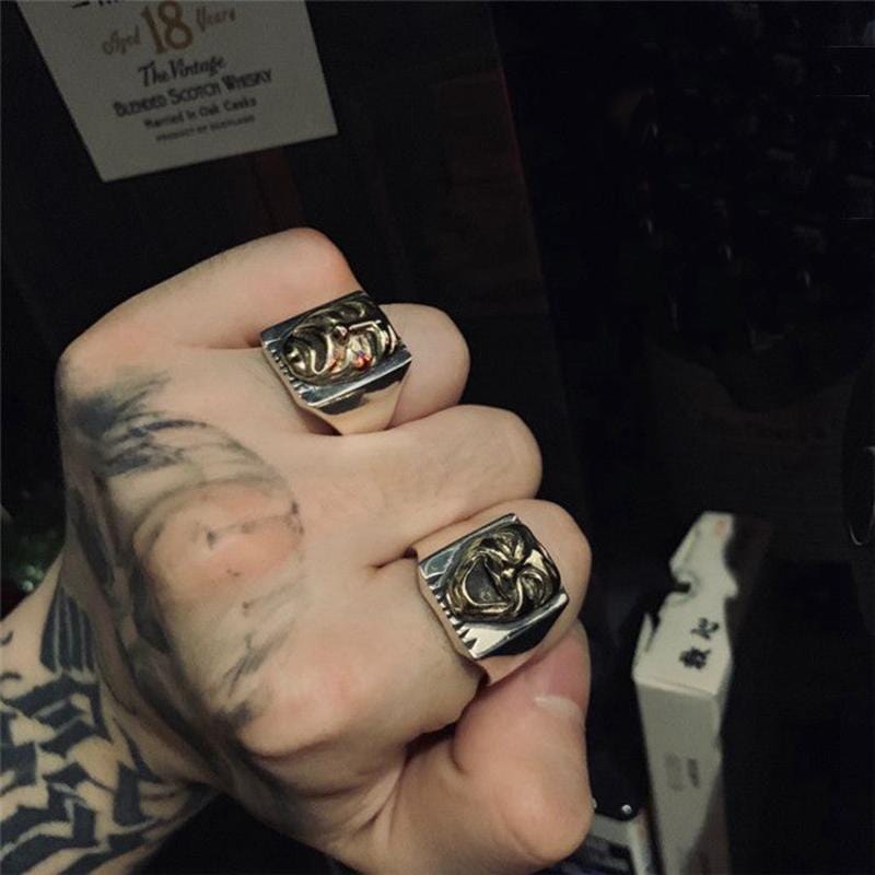 HARDCORE MEN'S CRY SMILE SILVER RNG