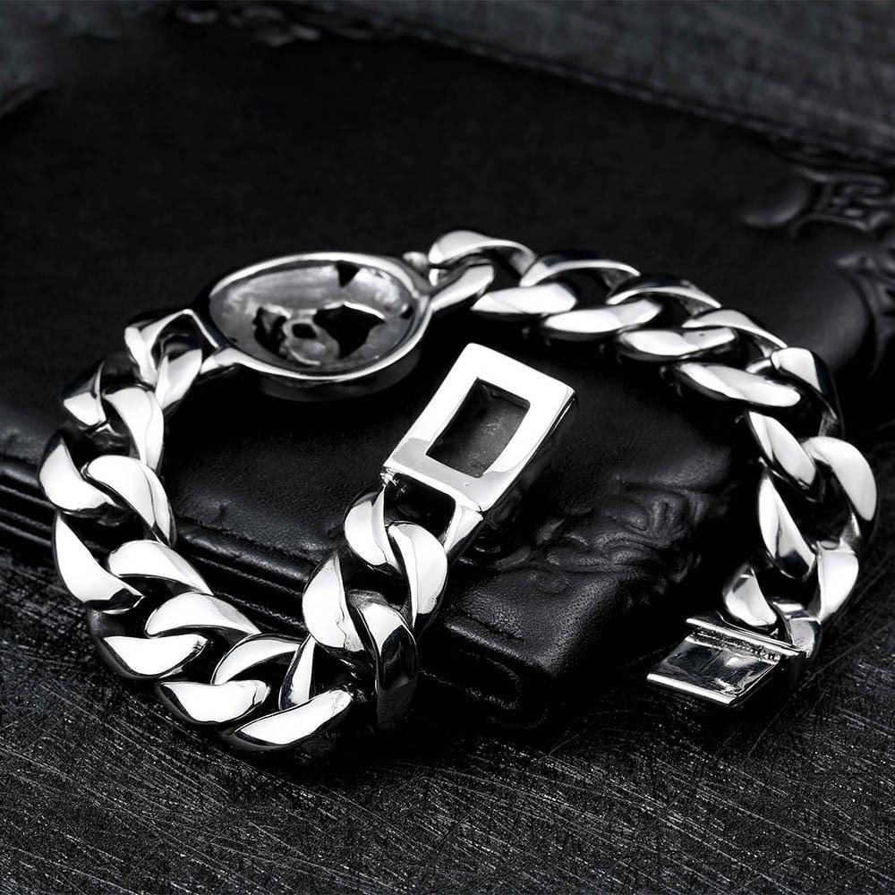 PUNK GHOST HEAD STAINLESS STEEL SKULL BRACELET