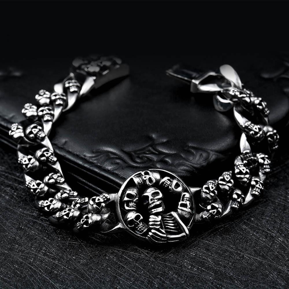 PUNK GHOST HEAD STAINLESS STEEL SKULL BRACELET