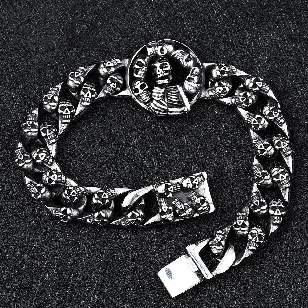 PUNK GHOST HEAD STAINLESS STEEL SKULL BRACELET
