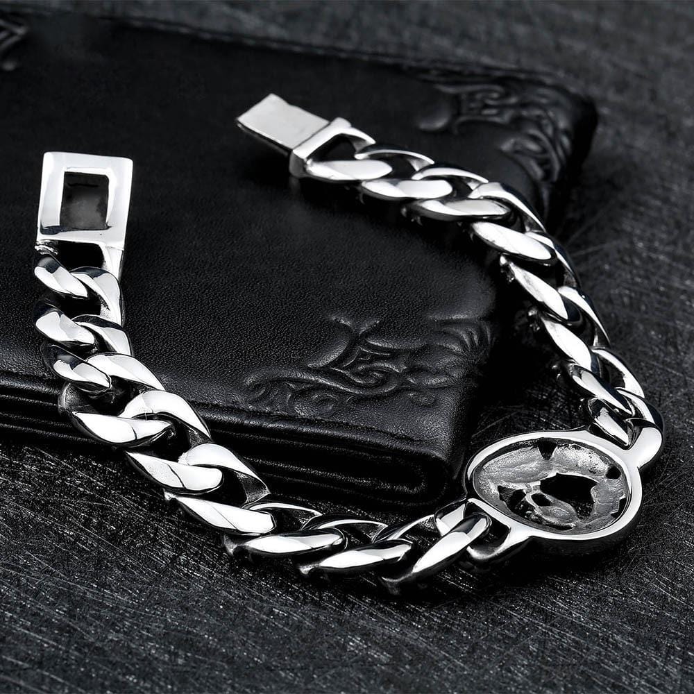 PUNK GHOST HEAD STAINLESS STEEL SKULL BRACELET