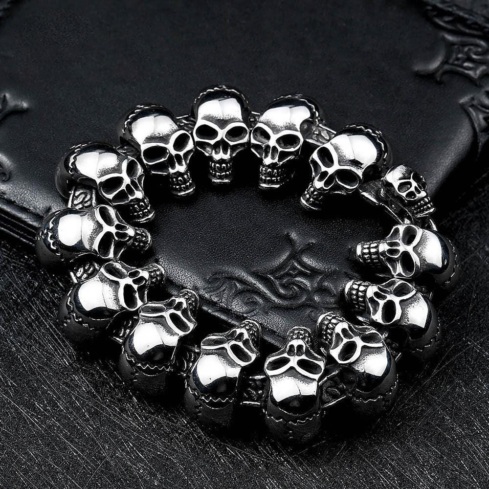 PUNK STYLE STAINLESS STEEL SKULL BRACELET
