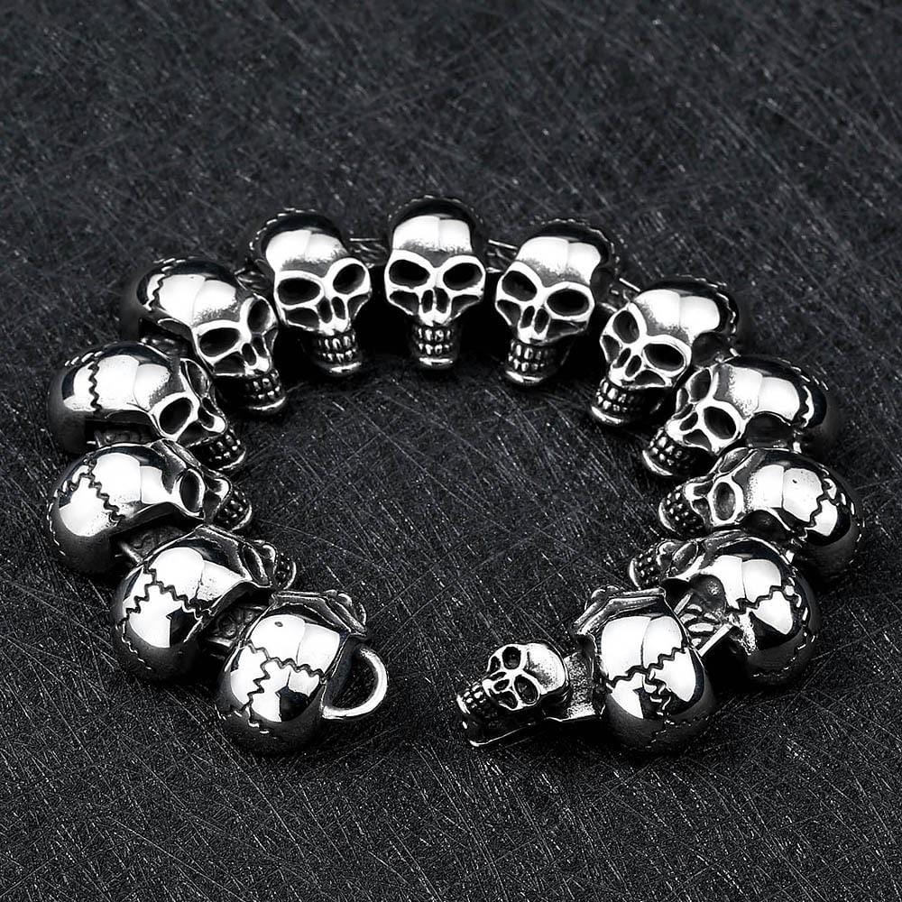 PUNK STYLE STAINLESS STEEL SKULL BRACELET