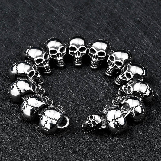 PUNK STYLE STAINLESS STEEL SKULL BRACELET