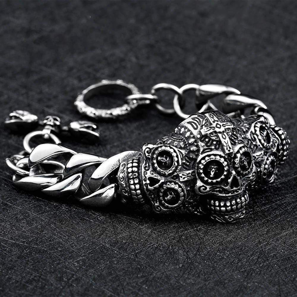 RETRO MEN'S SKULL STAINLESS STEEL BRACELET