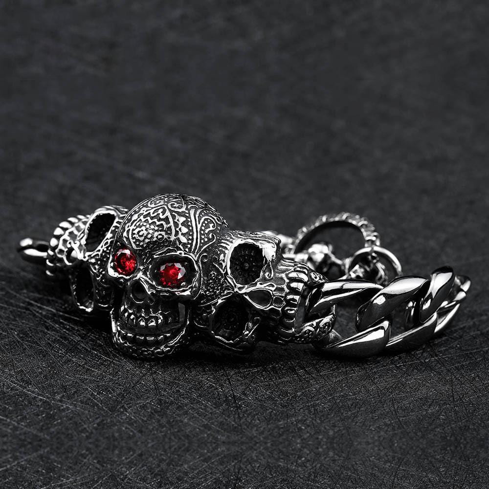 VINTAGE SKULL STAINLESS STEEL BRACELET