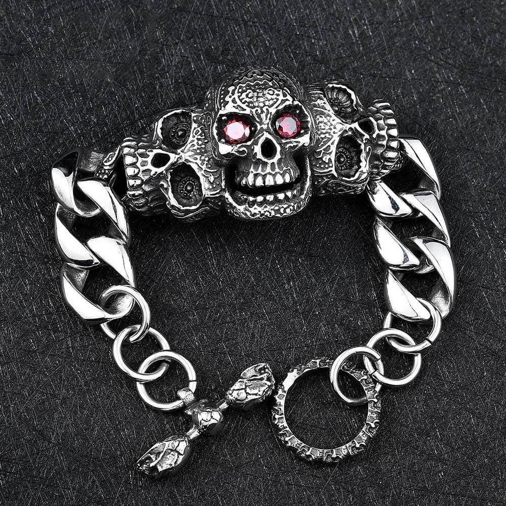 VINTAGE SKULL STAINLESS STEEL BRACELET