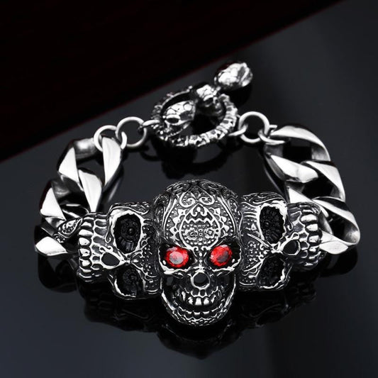 VINTAGE SKULL STAINLESS STEEL BRACELET