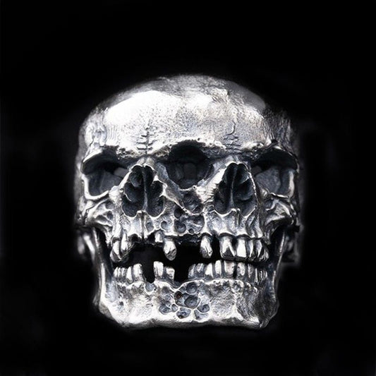 GOTHIC MENS SKULL STAINLESS STEEL RING