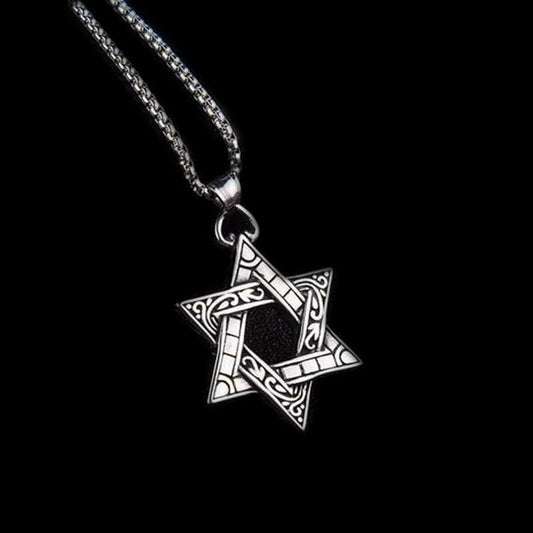 COLGANTE DE ACERO INOXIDABLE CON HEXAGRAM