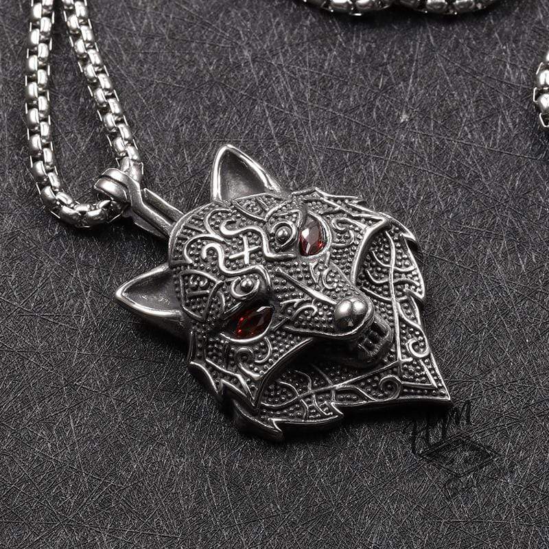 PUNK RED EYE FOX MASK PENDANT