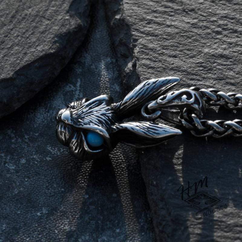 RETRO RABBIT GEMSTONE STAINLESS STEEL PENDANT