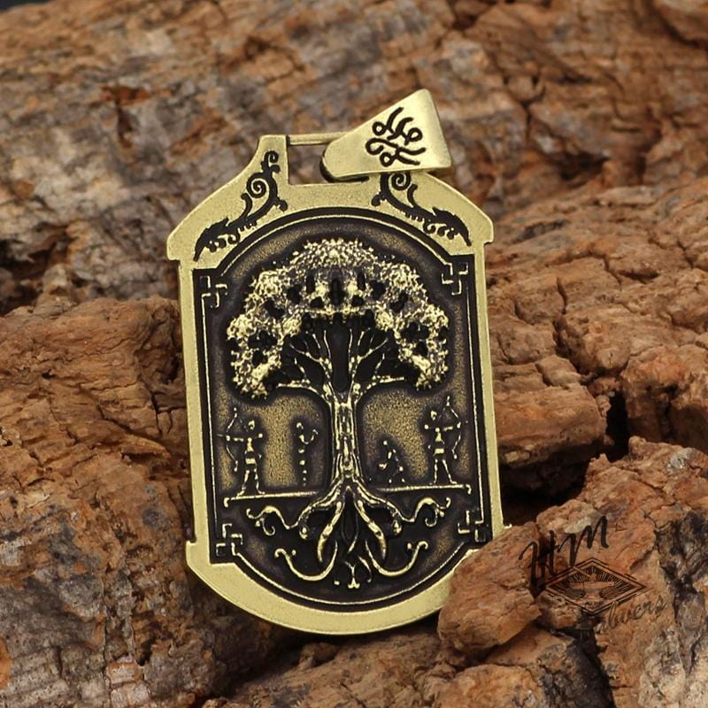 VIKING CELTIC WOLF ODIN WORLD TREE PENDANT