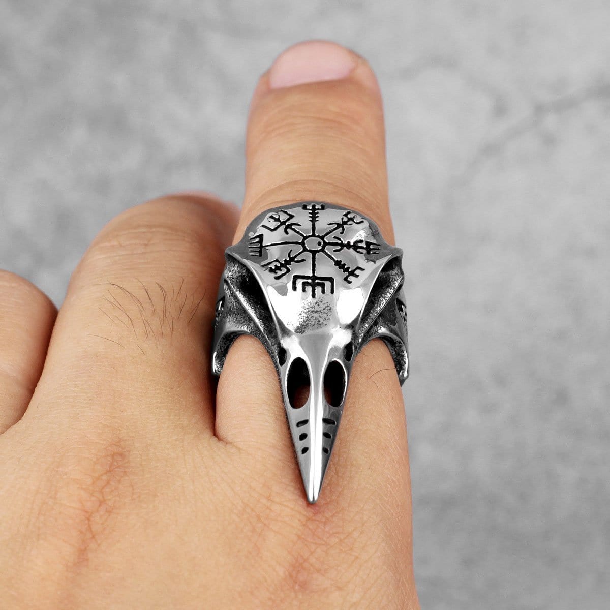 CROW HEAD STAINLESS STEEL BEAST RING