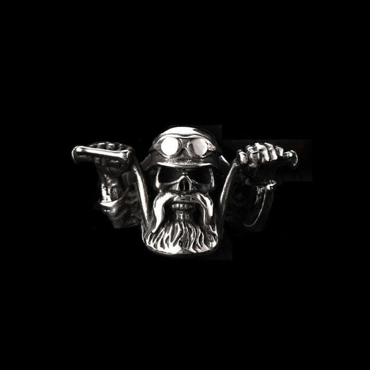 CYCLING PIRATE STAINLESS STEEL SKULL RING