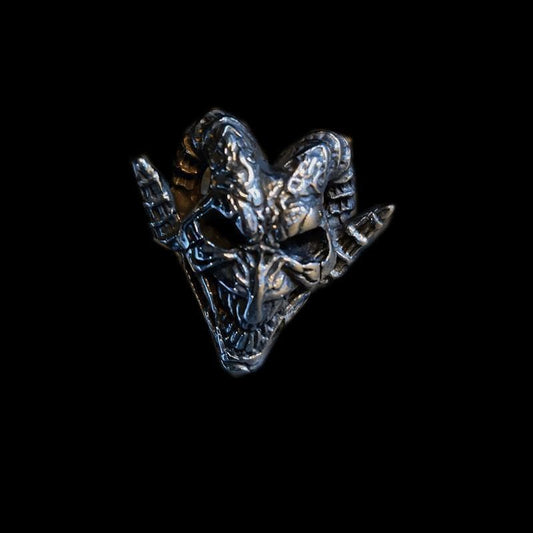 DEMON WITH EVIL SMILE STAINLESS STEEL RING