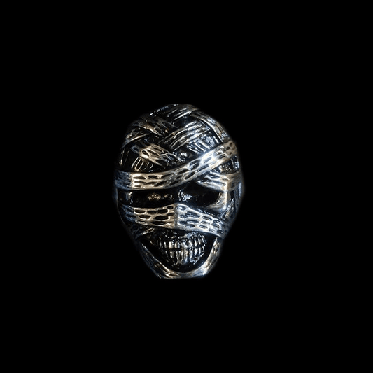 EGYPTIAN MUMMY SKULL STAINLESS STEEL RING