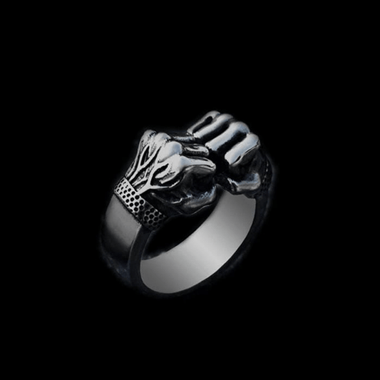 FIST OF POWER STAINLESS STEEL RING
