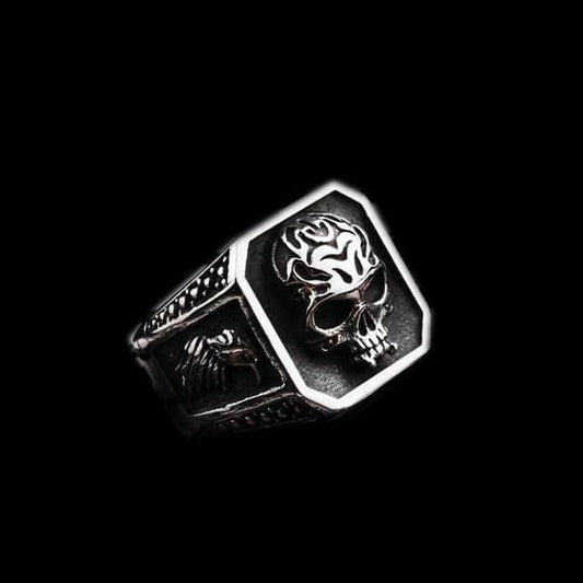 GOTHIC SKULL PUNK STAINLESS STEEL RING