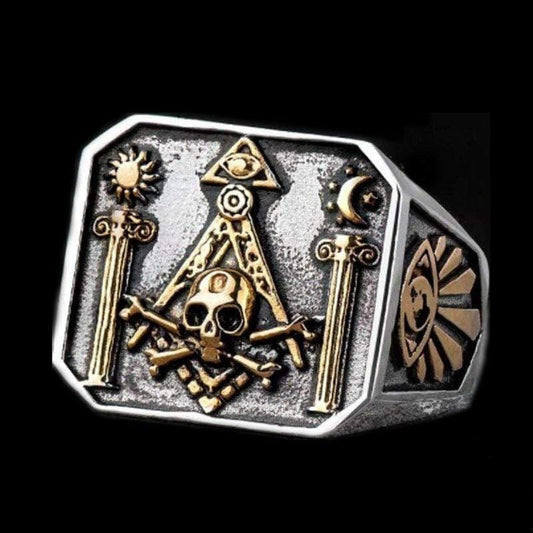 PUNK DEMON EYE SKULL RING