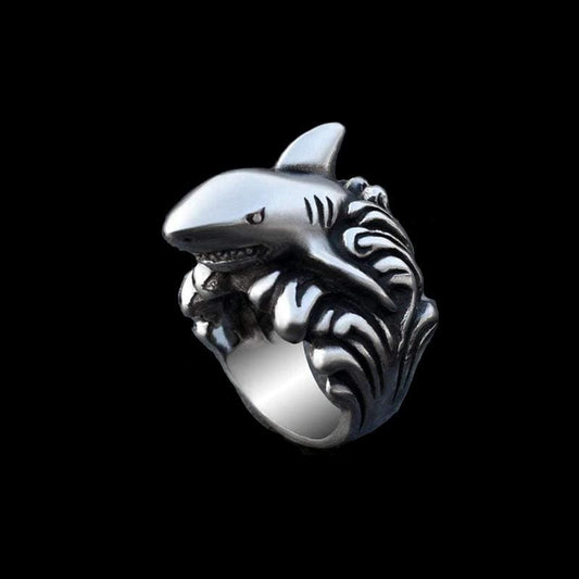 PUNK SHARK STAINLESS STEEL RING
