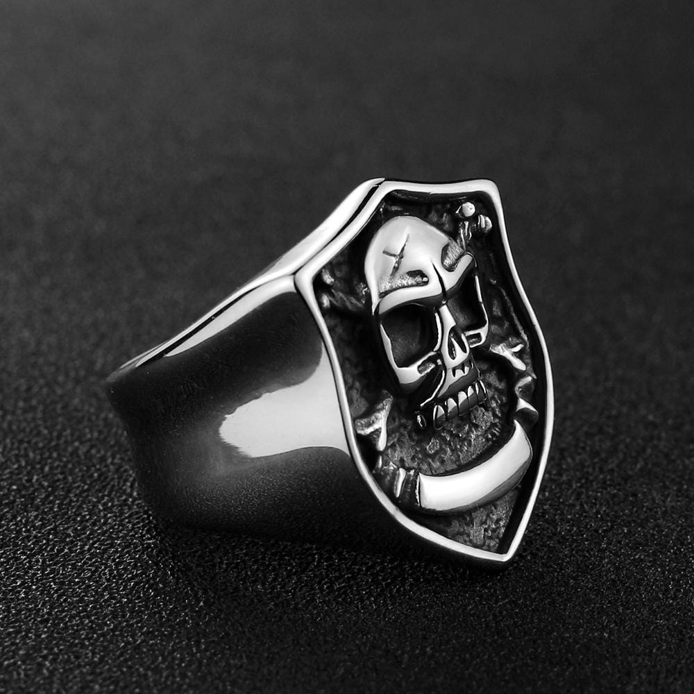 RETRO SKULL STAINLESS STEEL RING