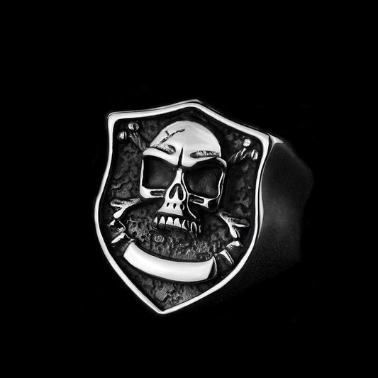 RETRO SKULL STAINLESS STEEL RING
